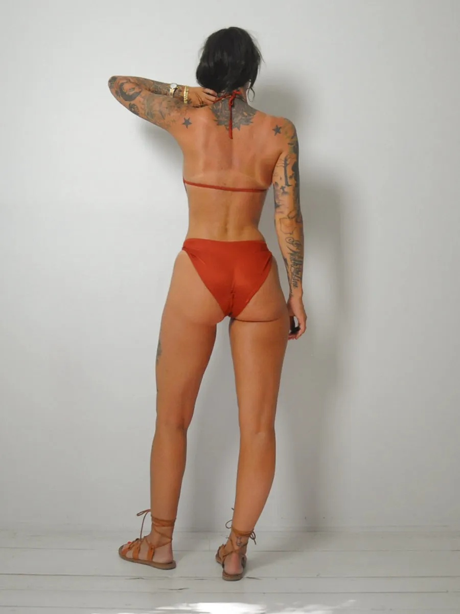 1970's Copper Open back Swimsuit