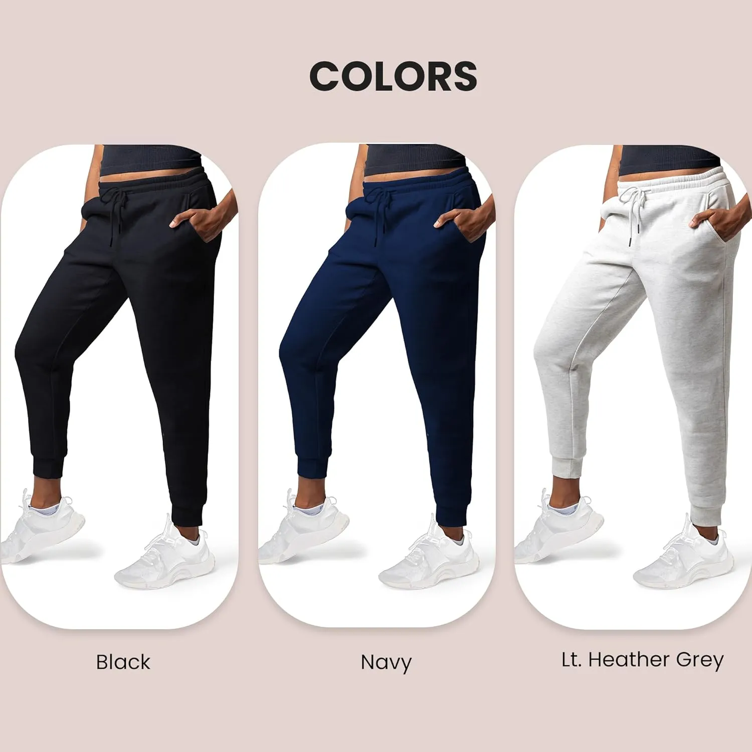 3 Pack Sweatpants Women, Cozy Womens Sweatpants, Fleece Womens Yoga Joggers (Available in Plus)