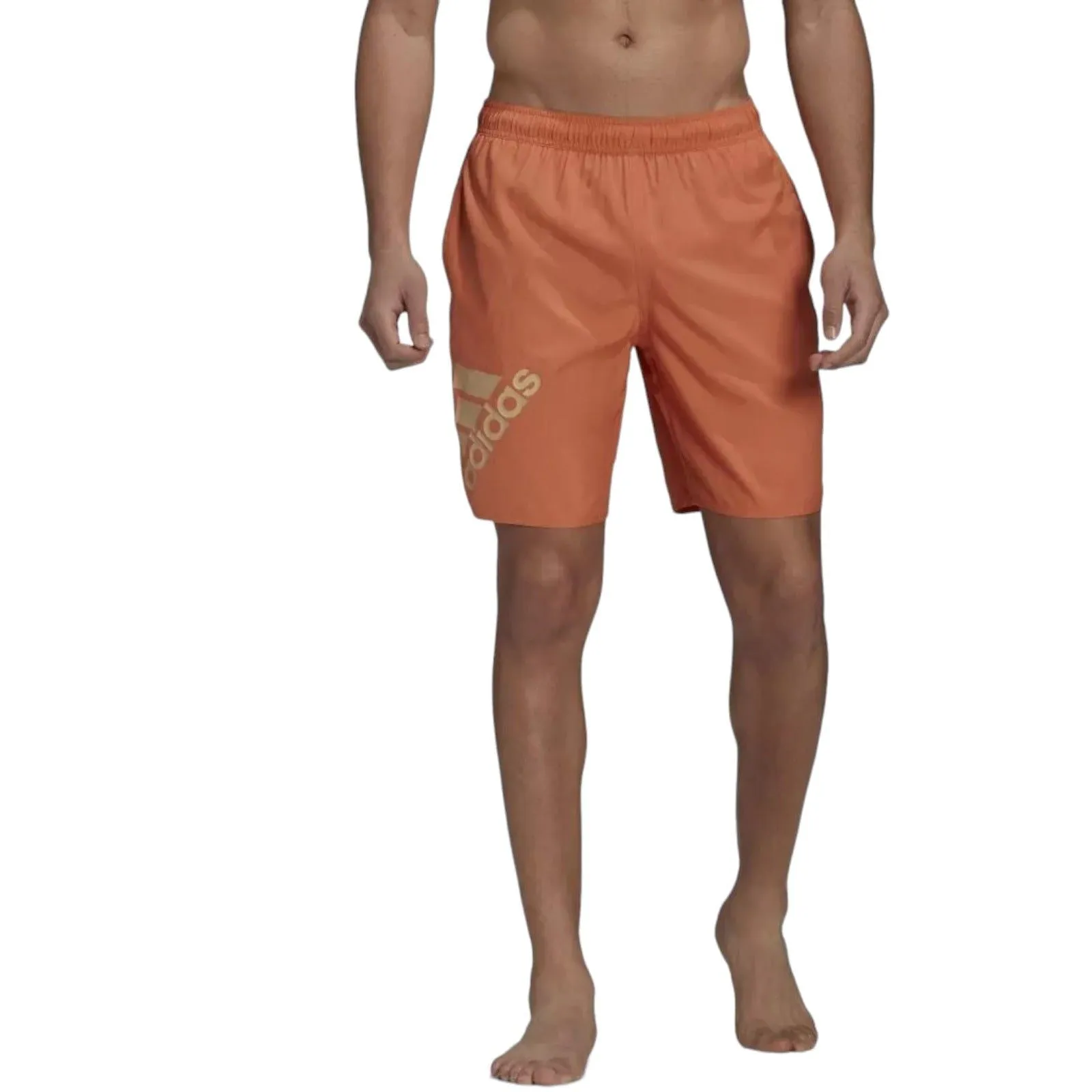 adidas Classic Length Logo Swim Shorts - Orange