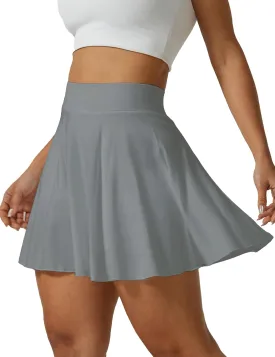 AJISAI Seamless Tennis Skirt for Women Pleated Athletic Skirts with Shorts Pockets High Waisted Golf Skort for Workout