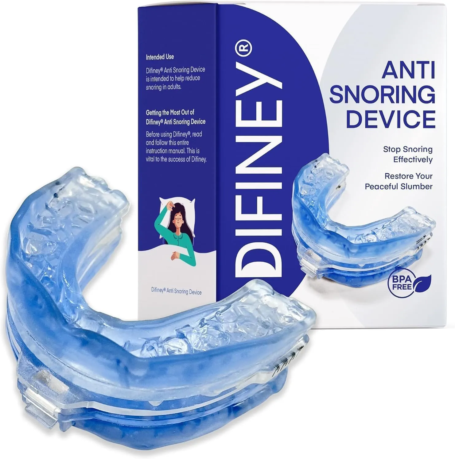 Anti Snoring Device: FDA-Cleared Anti Snoring Mouthpiece Mouth Guard - Effective Anti Snore Solution for Men and Women to Reclaim Peaceful Sleep (Blue)