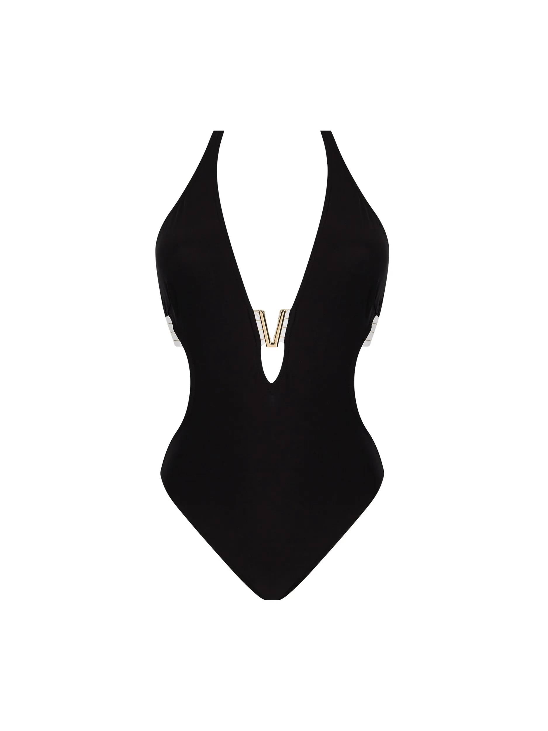 Audace Ocean Black Halter Swimsuit