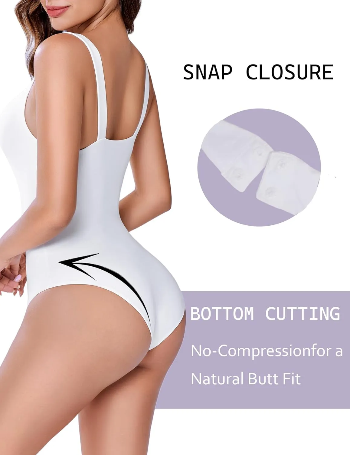 Avidlove Bodysuits for Women Square Neck Shapewear Bodysuit Sleeveless Sexy Body Suits Double Lined Tank Top Outfit