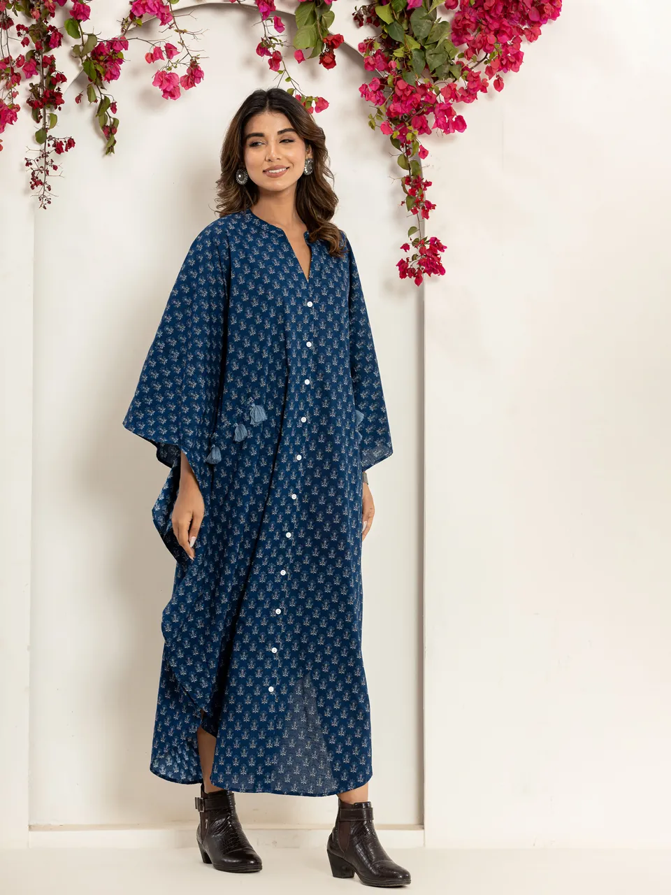 Blue raven Pure Cotton kaftan shirt dress