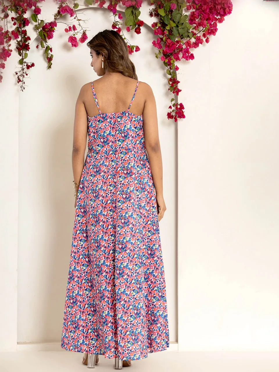 Breezy Multi Flower Pure Cotton Maxi