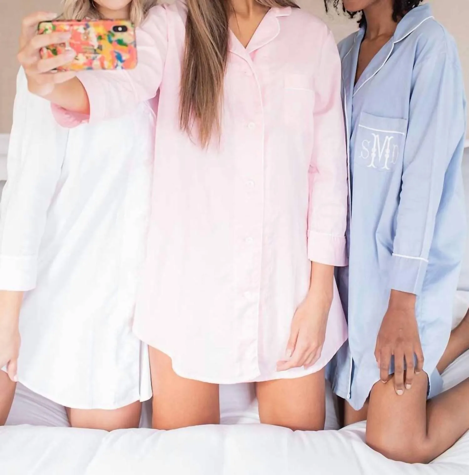 Button-Down Sleep Shirt in White
