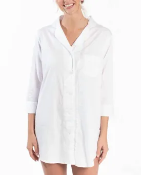 Button-Down Sleep Shirt in White