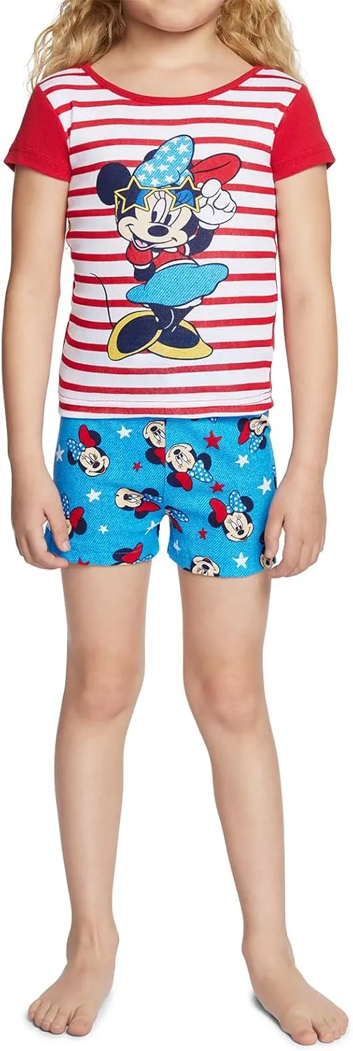 Disney Girls' 2-Piece Snug-fit Cotton Pajama Set, Soft & Cute for Kids