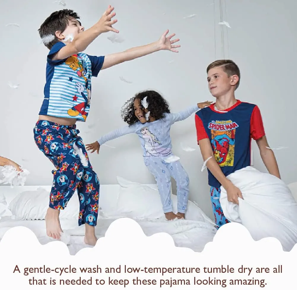 Disney Girls' 2-Piece Snug-fit Cotton Pajama Set, Soft & Cute for Kids
