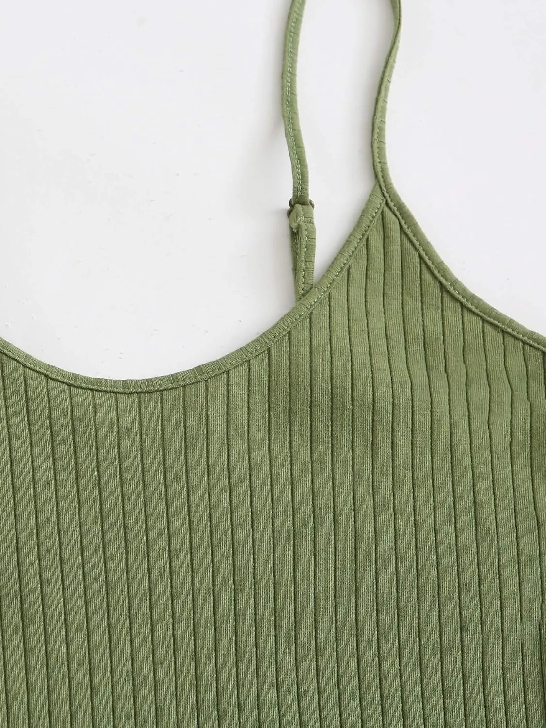 Floerns Women's Casual Solid Sleeveless Cami Split Hem Ribbed Knit Bodycon Mini Dress