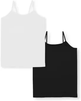 Full Seamless Stretch Camisole Tank Tops for Women - Spaghetti Strap Undershirt Cami One Size Fits Women XS-MD
