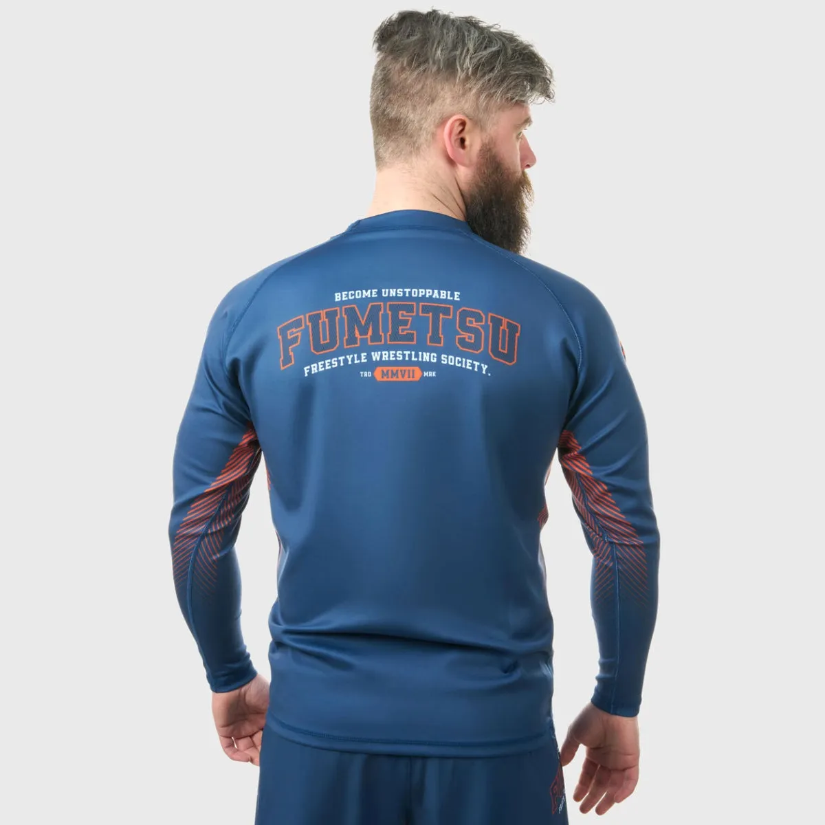 Fumetsu Varsity Long Sleeve Rash Guard Navy