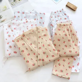Japanese Kimono Two-Piece Ladies Pajamas