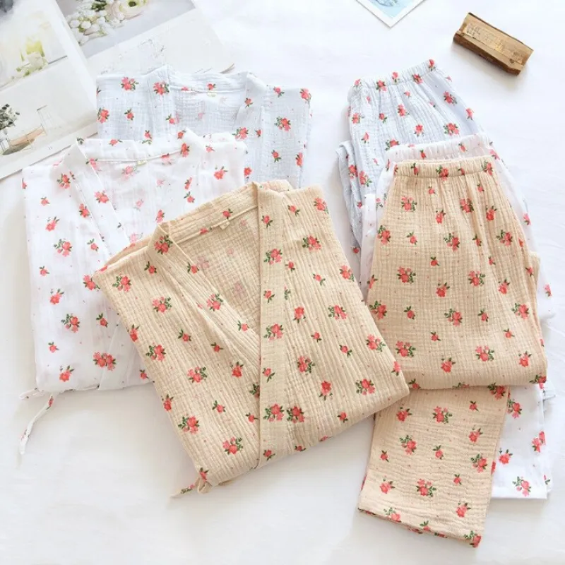 Japanese Kimono Two-Piece Ladies Pajamas