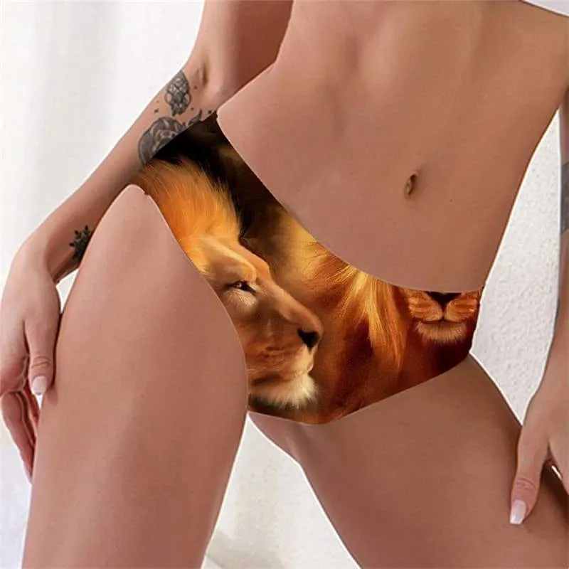 Lion Panties Women Animal Underwear Anime Seamless Love Sexy Nebula Pantys