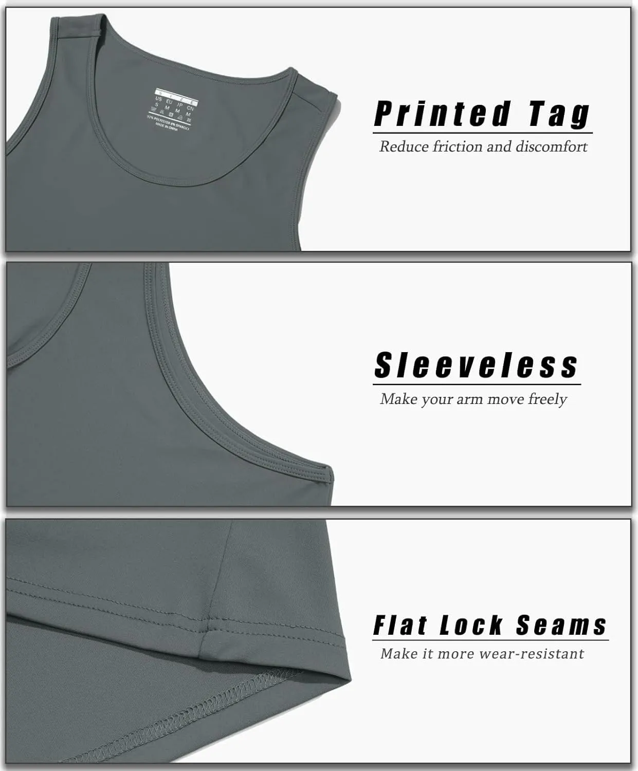 MAGCOMSEN Men's UPF 50  Tank Top Quick Dry Summer Workout Muscle Sleeveless Shirts for Swim Beach Bodybuilding