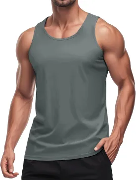 MAGCOMSEN Men's UPF 50  Tank Top Quick Dry Summer Workout Muscle Sleeveless Shirts for Swim Beach Bodybuilding