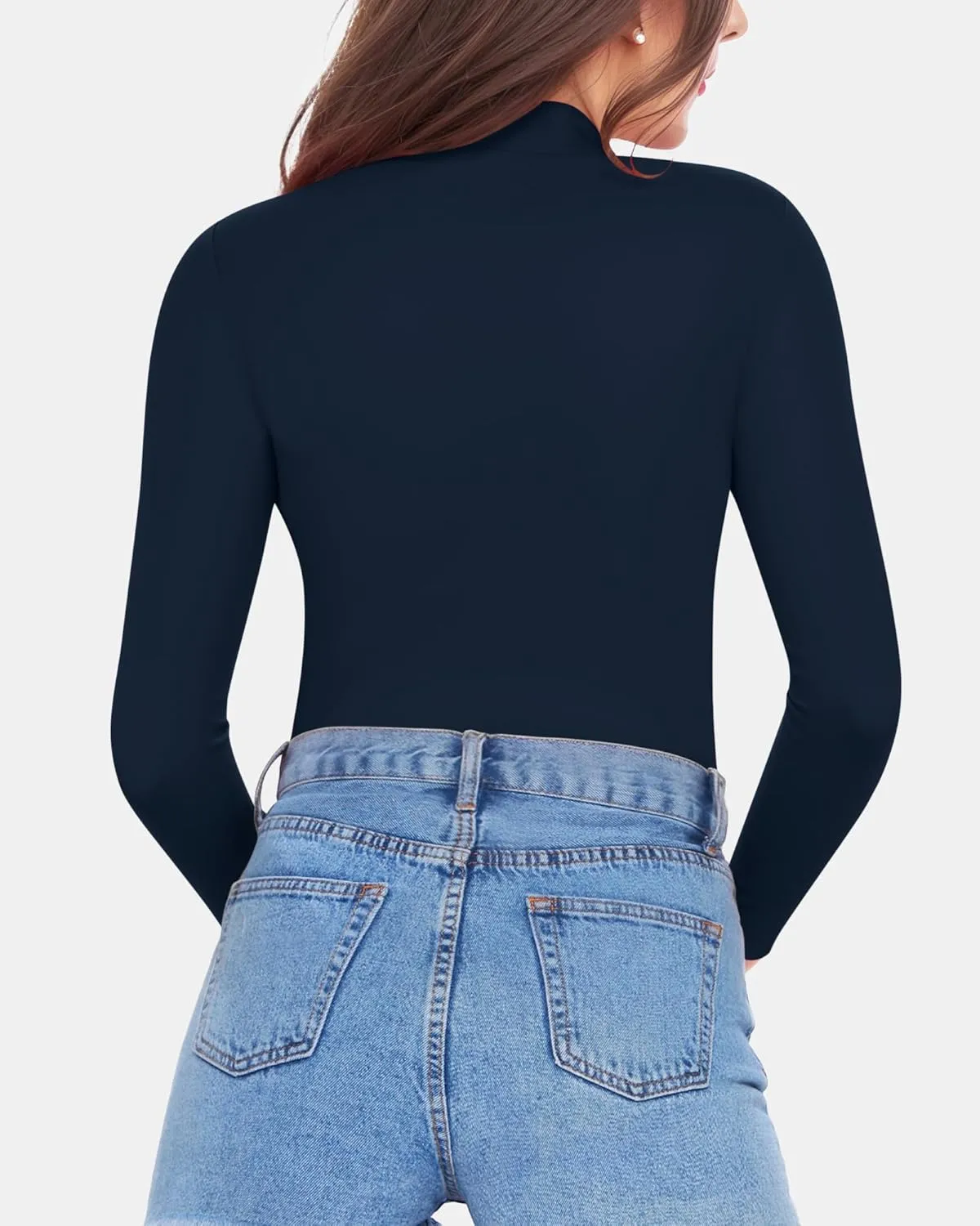 MANGOPOP Women's Mock Turtle Neck Fleece Lined Long Sleeve Thermal Underwear T Shirt Tops Tee