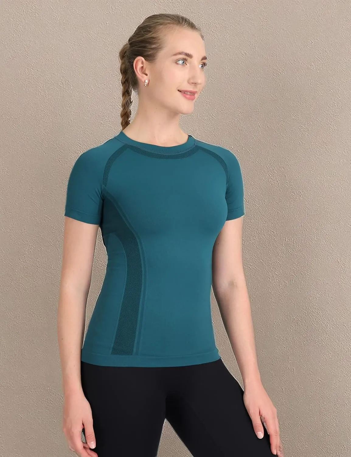 MathCat Workout Shirts for Women Short Sleeve, Workout Tops for Women, Quick Dry Gym Athletic TopsSeamless Yoga Shirts
