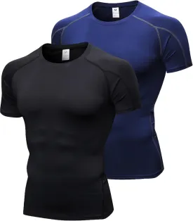 Men's Compression Shirts Short Sleeve Workout Shirt Cool Dry Undershirts Baselayer Sports T Shirts Gym Running Tops