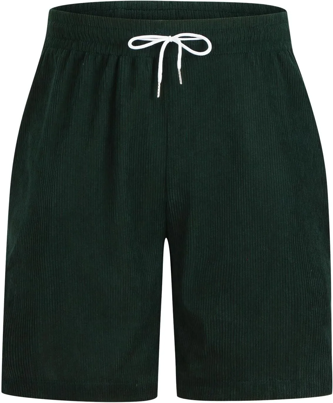Men's Corduroy Shorts Loose Casual Elastic High Waist Drawstring Lightweight Comfy Summer Beach Shorts with Pockets