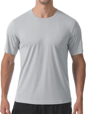 Men's Short Sleeve T-Shirt UPF 50  Quick Dry Rash Guard Athletic Running T Shirts UV Sun Protection Swim Water Shirt