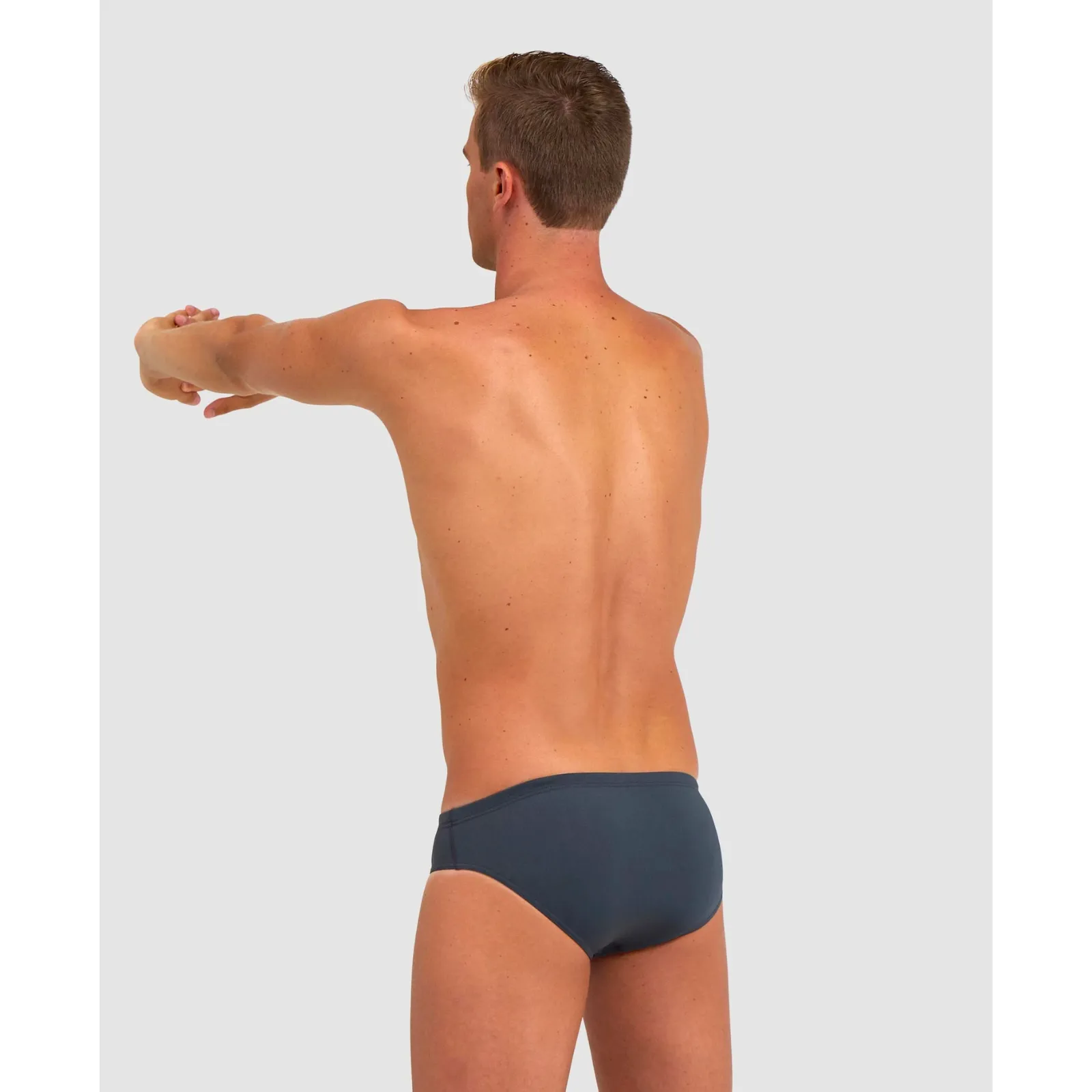 MEN'S TEAM SWIM BRIEF SOLID - ASPHALT/NESPOLA