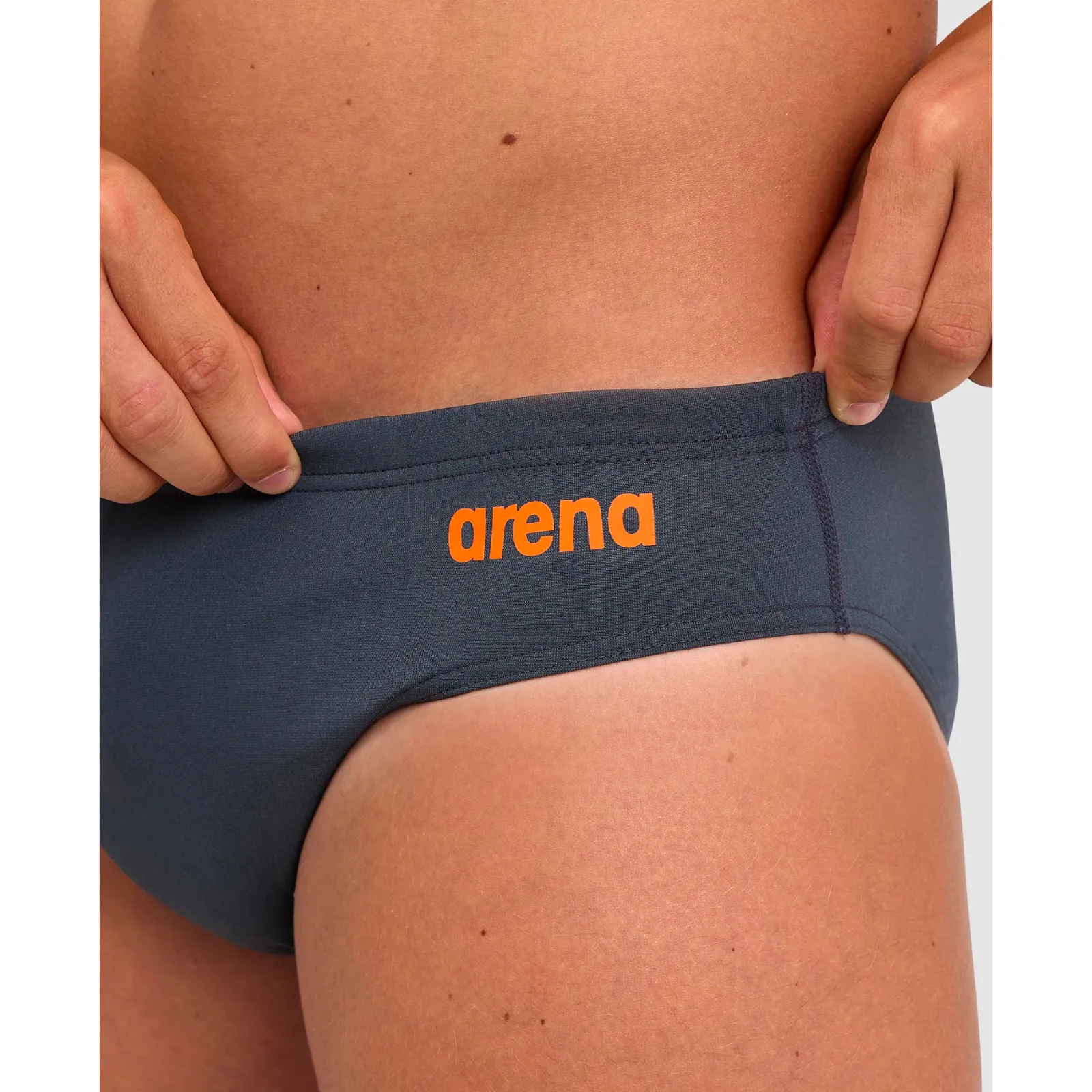 MEN'S TEAM SWIM BRIEF SOLID - ASPHALT/NESPOLA