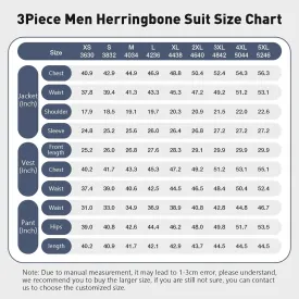 Mens Tweed Herringbone Suit Slim Fit 3 Pieces Mens Wedding Party Suit Groomsmen Tuxedos Prom Suit Jacket Vest Pants