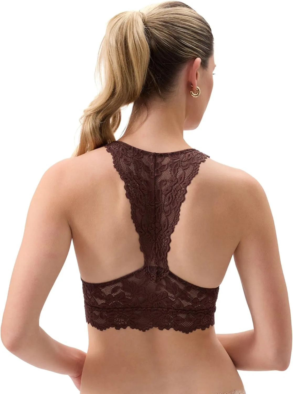 Mia Lace Bralette for Women, Unpadded and Unlined Wireless Bra, Perfect Racerback Everyday Lingerie