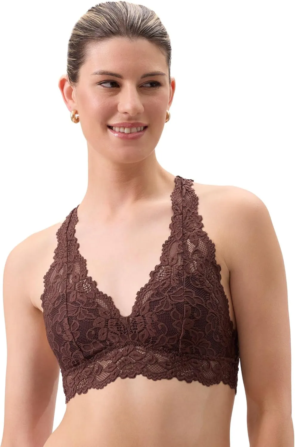Mia Lace Bralette for Women, Unpadded and Unlined Wireless Bra, Perfect Racerback Everyday Lingerie