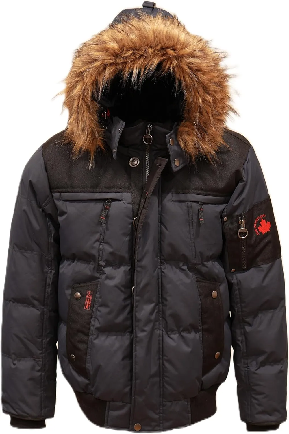 Milano Boys Bomber Jacket Waterproof Puffer Coat with Removable Hood and Faux Fur Trim Sizes 4-20
