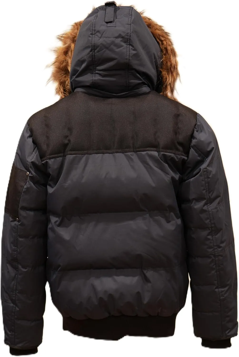 Milano Boys Bomber Jacket Waterproof Puffer Coat with Removable Hood and Faux Fur Trim Sizes 4-20