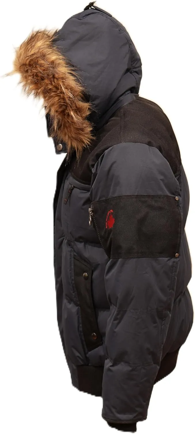 Milano Boys Bomber Jacket Waterproof Puffer Coat with Removable Hood and Faux Fur Trim Sizes 4-20