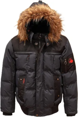 Milano Boys Bomber Jacket Waterproof Puffer Coat with Removable Hood and Faux Fur Trim Sizes 4-20