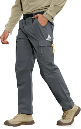 MOURCE Ripstop Work Pants for Men Stretch - Water Resistant Quick Dry Mens Tactical Pants with 9 Pockets