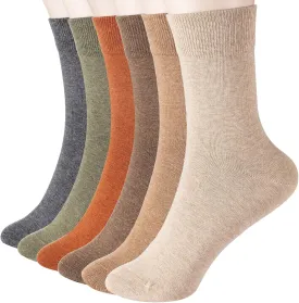 Ndoobiy 6 Pairs Womens Crew Socks Soft Cotton Boot Socks Size 6-9 9-11 Above Ankle Socks