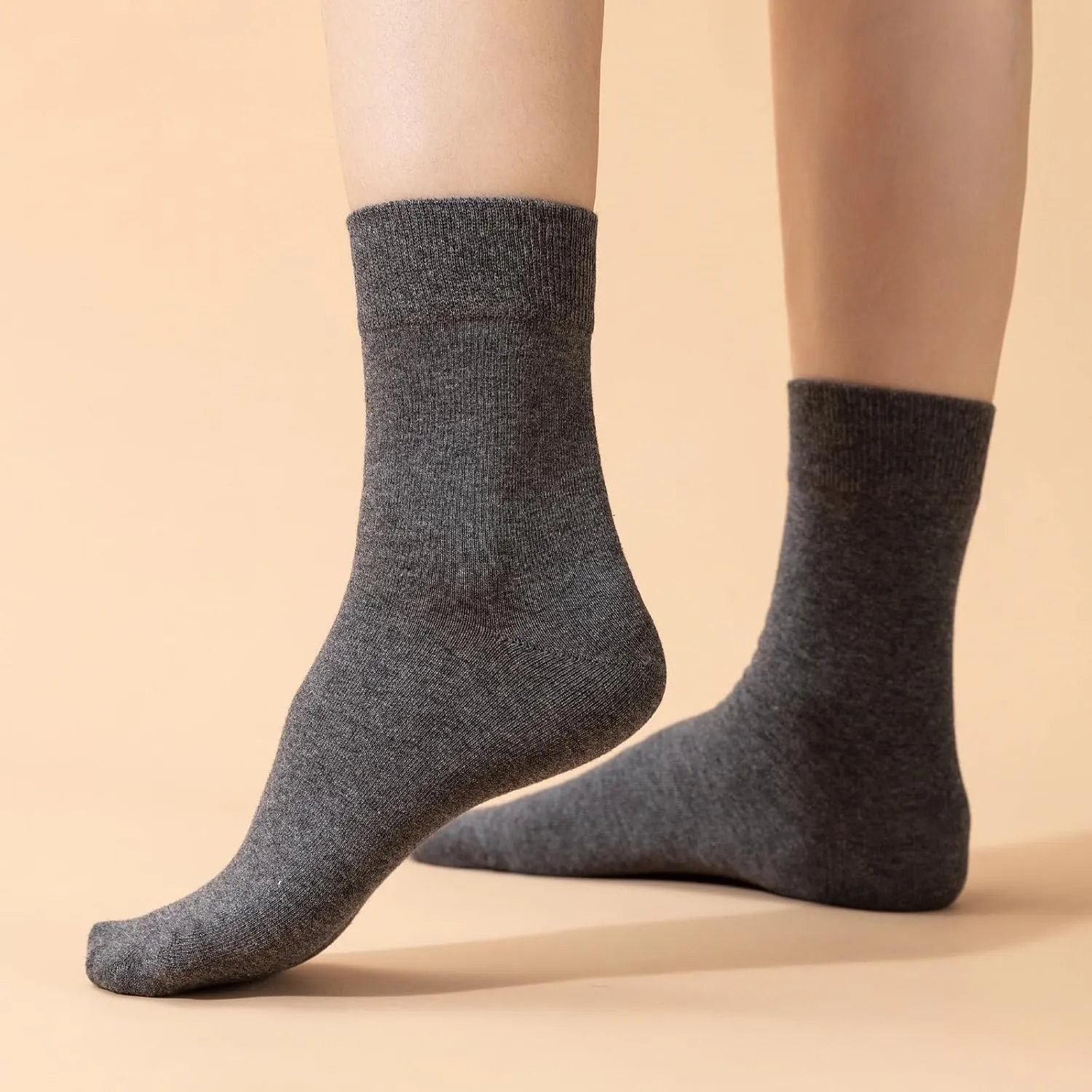 Ndoobiy 6 Pairs Womens Crew Socks Soft Cotton Boot Socks Size 6-9 9-11 Above Ankle Socks