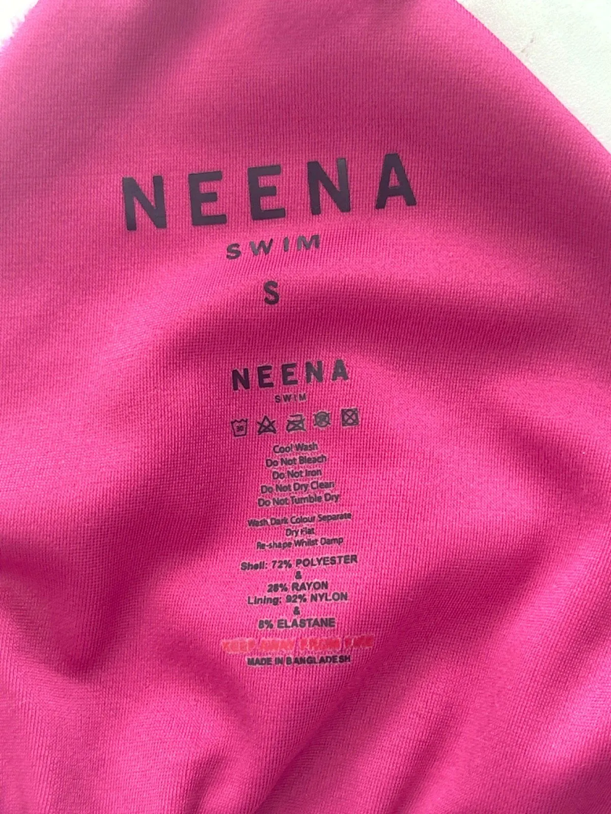 Neena Pink Terry Cloth Triangle Bikini Small