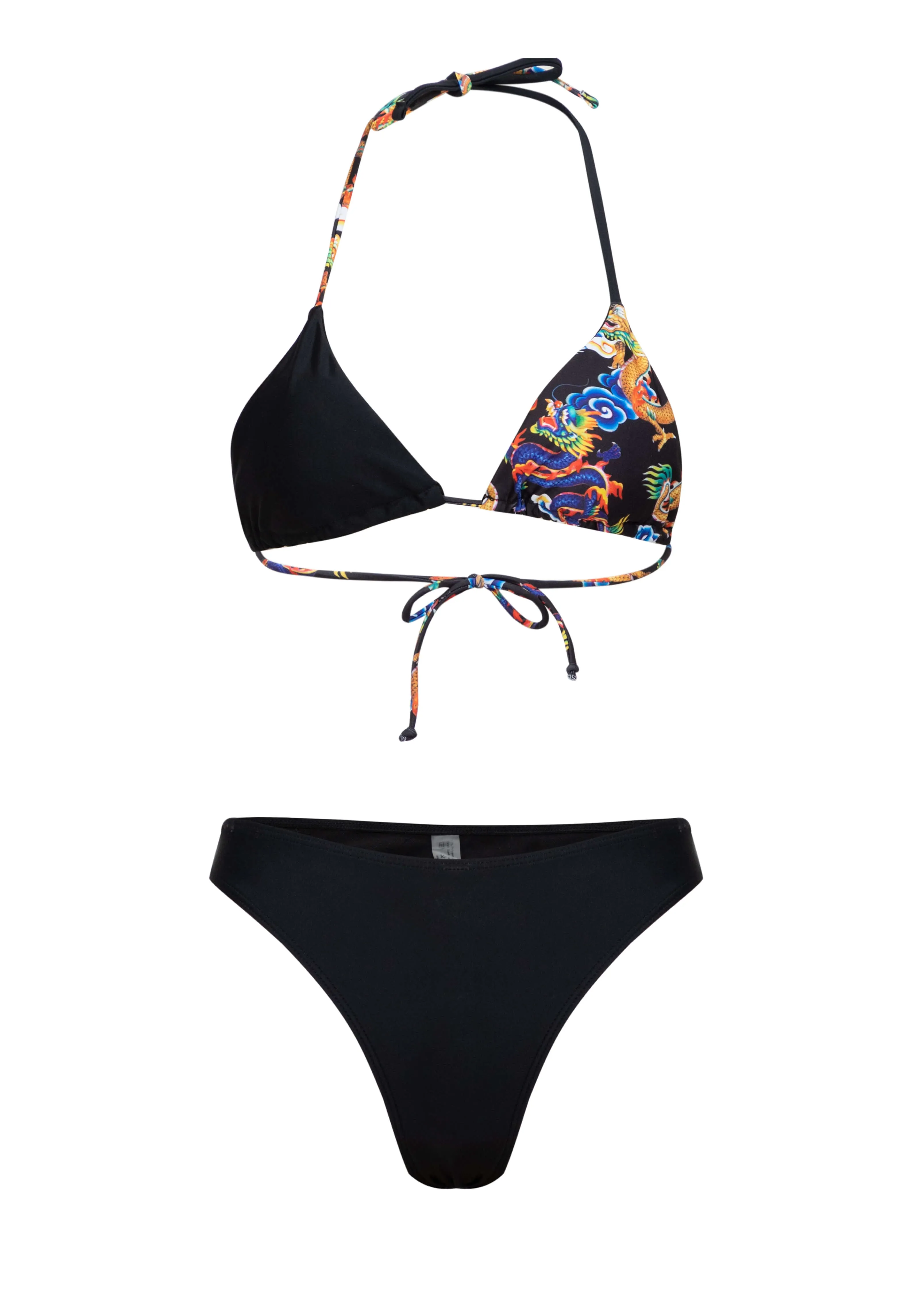 Oriental Print Color Block Bikini #138