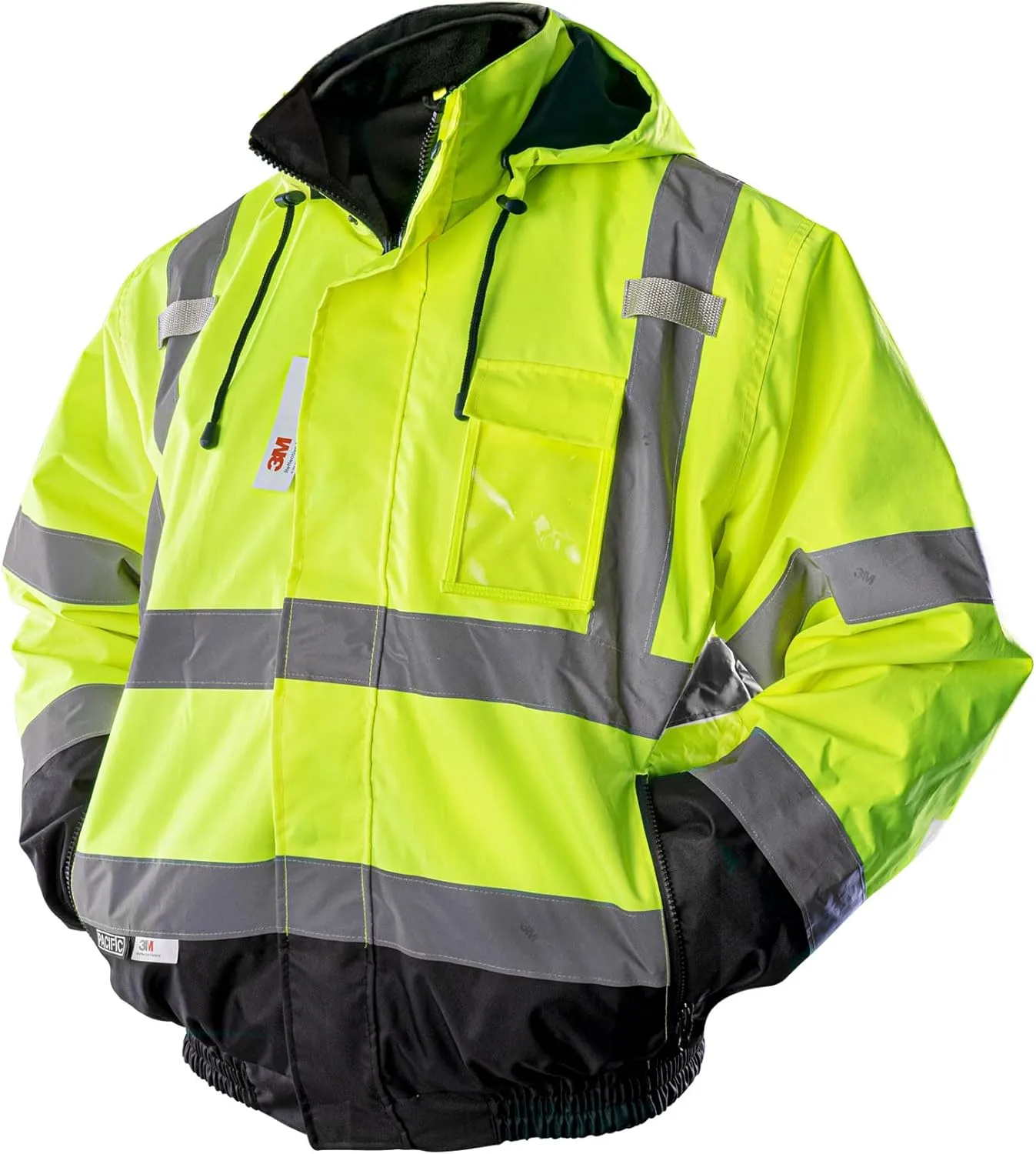 PACIFIC High Visibility Reflective Jackets for Men, Waterproof Class 3 Safety Jacket with Pockets, Bomber Safety Jacket, Mens Work Construction Coats for Cold Weather, X-Large