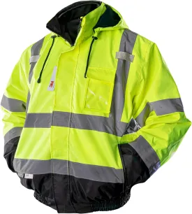 PACIFIC High Visibility Reflective Jackets for Men, Waterproof Class 3 Safety Jacket with Pockets, Bomber Safety Jacket, Mens Work Construction Coats for Cold Weather, X-Large