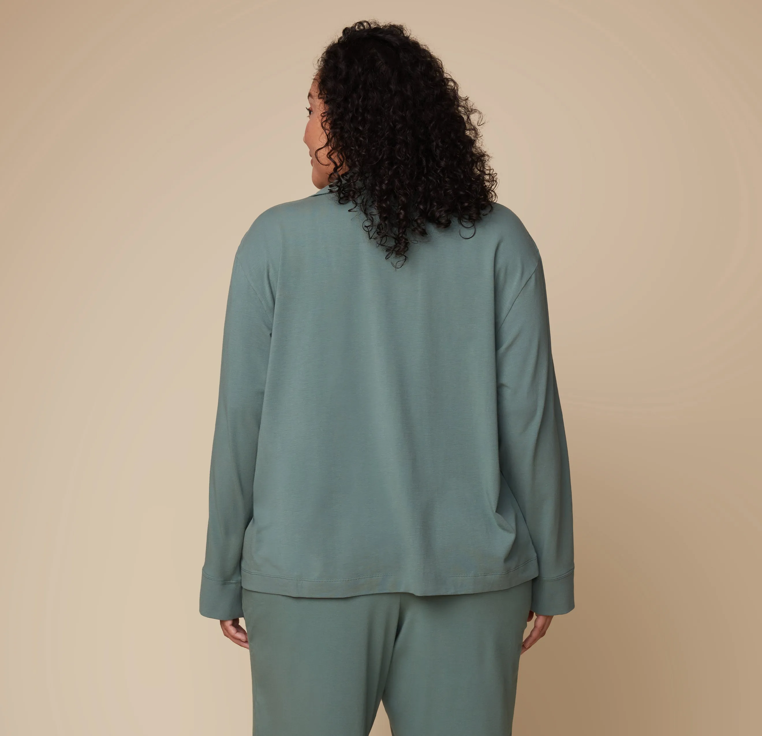Perfect Pima Long Sleeve PJ Shirt - Rainforest