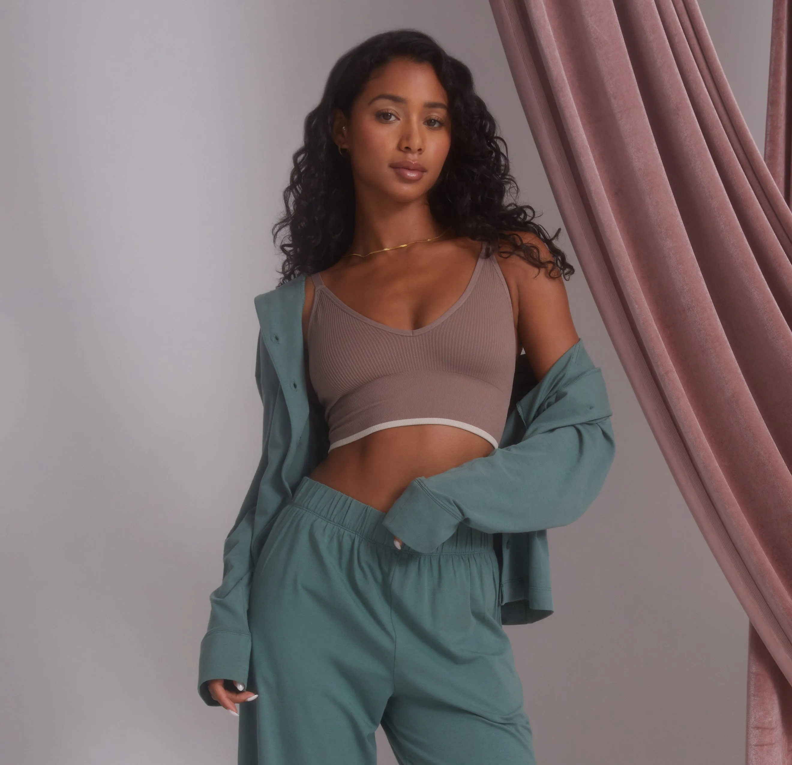 Perfect Pima Long Sleeve PJ Shirt - Rainforest