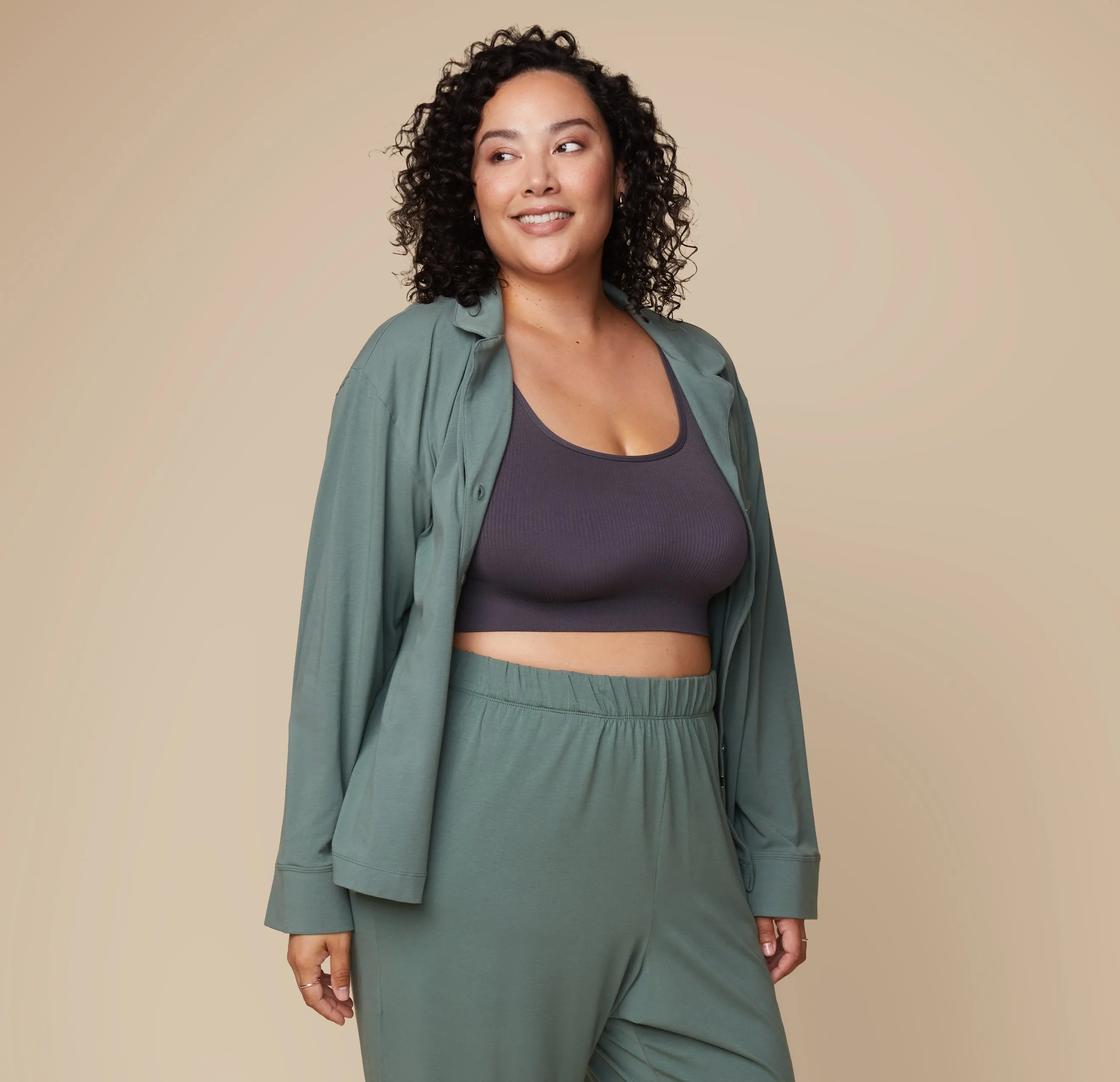 Perfect Pima Long Sleeve PJ Shirt - Rainforest