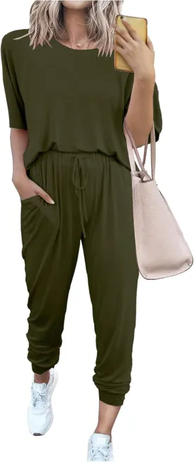 PRETTYGARDEN Women's Two Piece Lounge Sets 2025 Spring Summer Jogger Pants Vacation Outfits Travel Airplane Matching Clothes