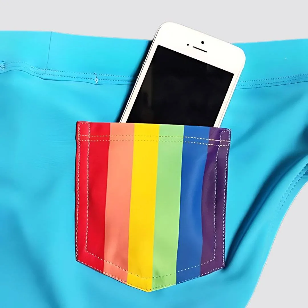 Rainbow Pocket Swim Briefs