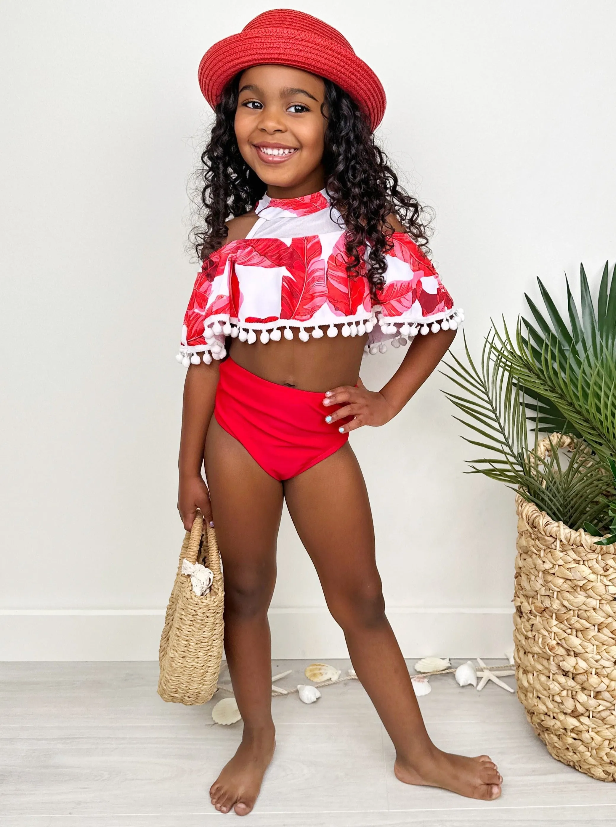 Red Palm Island Two Piece Swimsuit