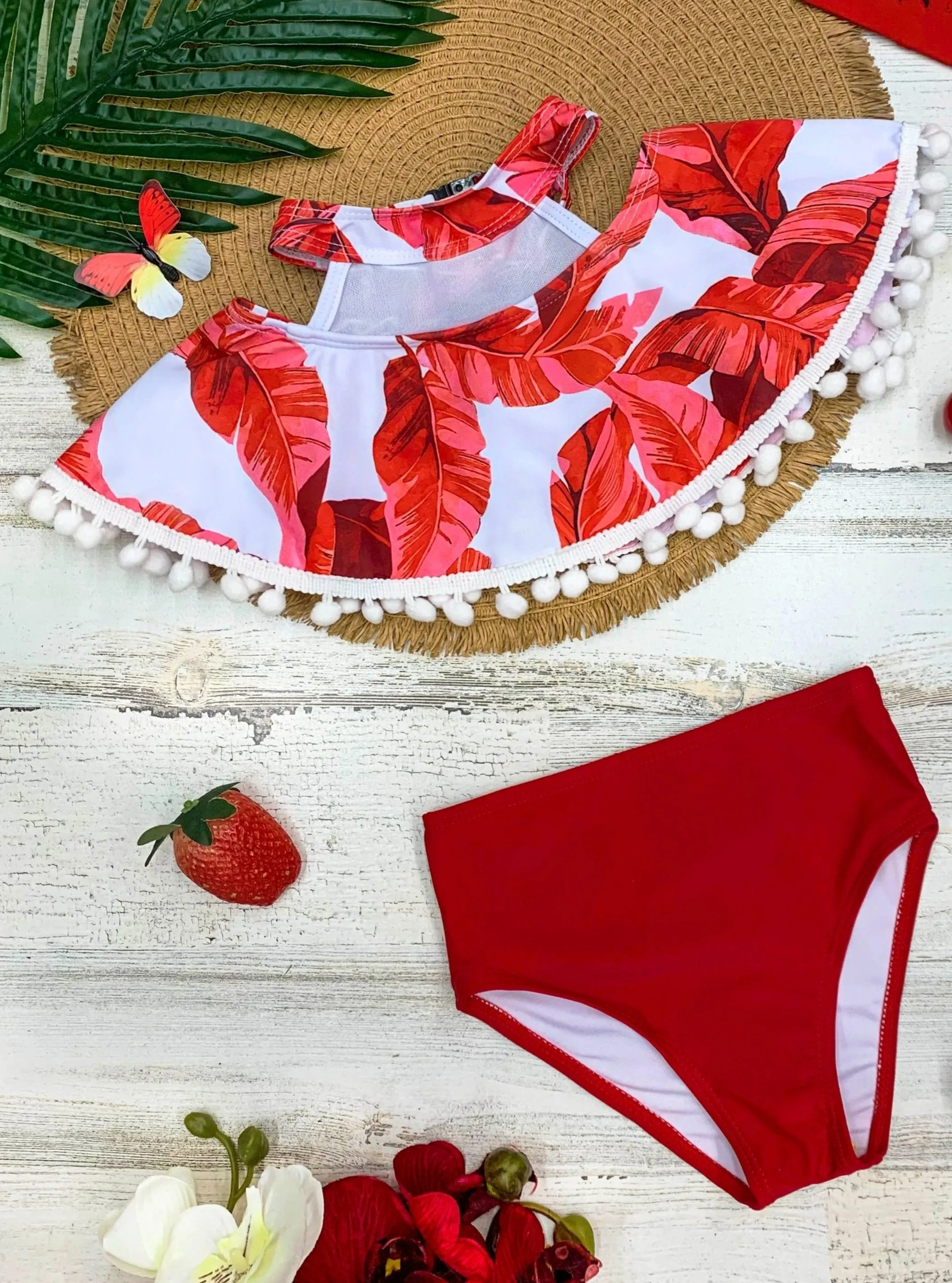 Red Palm Island Two Piece Swimsuit