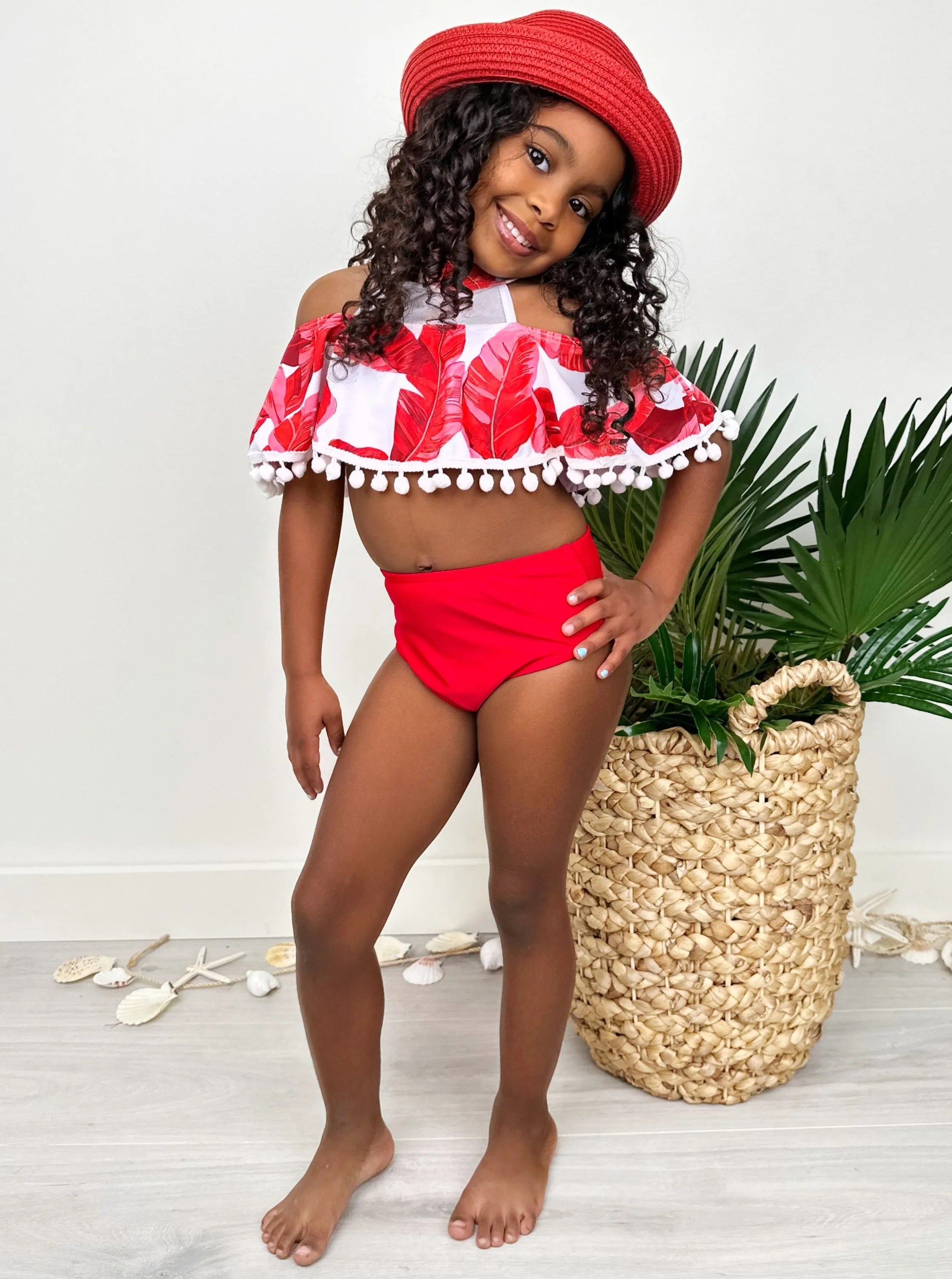 Red Palm Island Two Piece Swimsuit